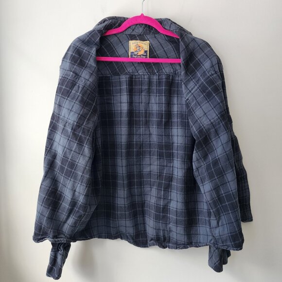 Tobacco Motorwear Co Shirt | Men's Large | Black Gray Plaid Button Down Flannel - Picture 4 of 7